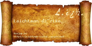 Leichtman Őzike névjegykártya